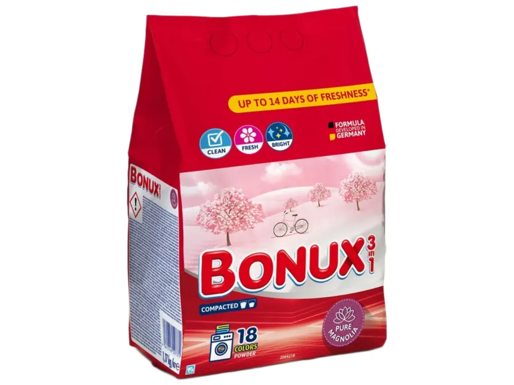 Výhodná Nabídka Bonux 3v1 prací prášek 18 dávek Color Magnolia 1,17 kg