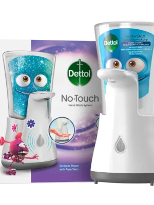 Must-Have Dettol Kids bezdotykový dávkovač mýdla + náplň 250 ml Dobrodruh + samolepky