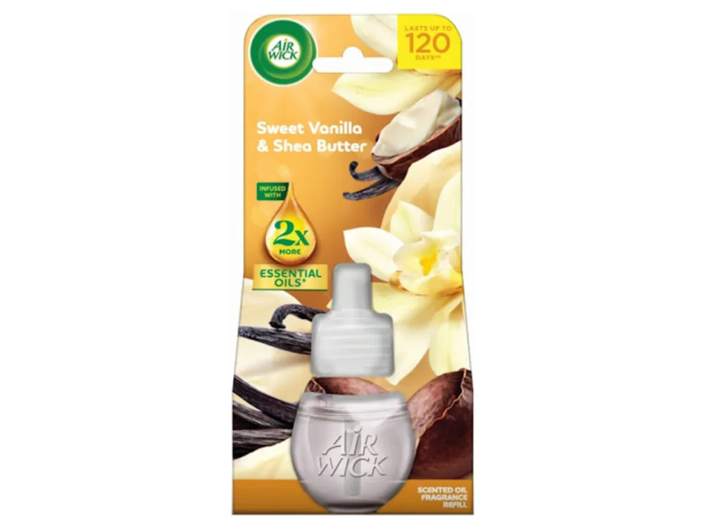 Air Wick Electric náplň 19 ml Essential Oils Sweet Vanilla & Shea Butter Levný