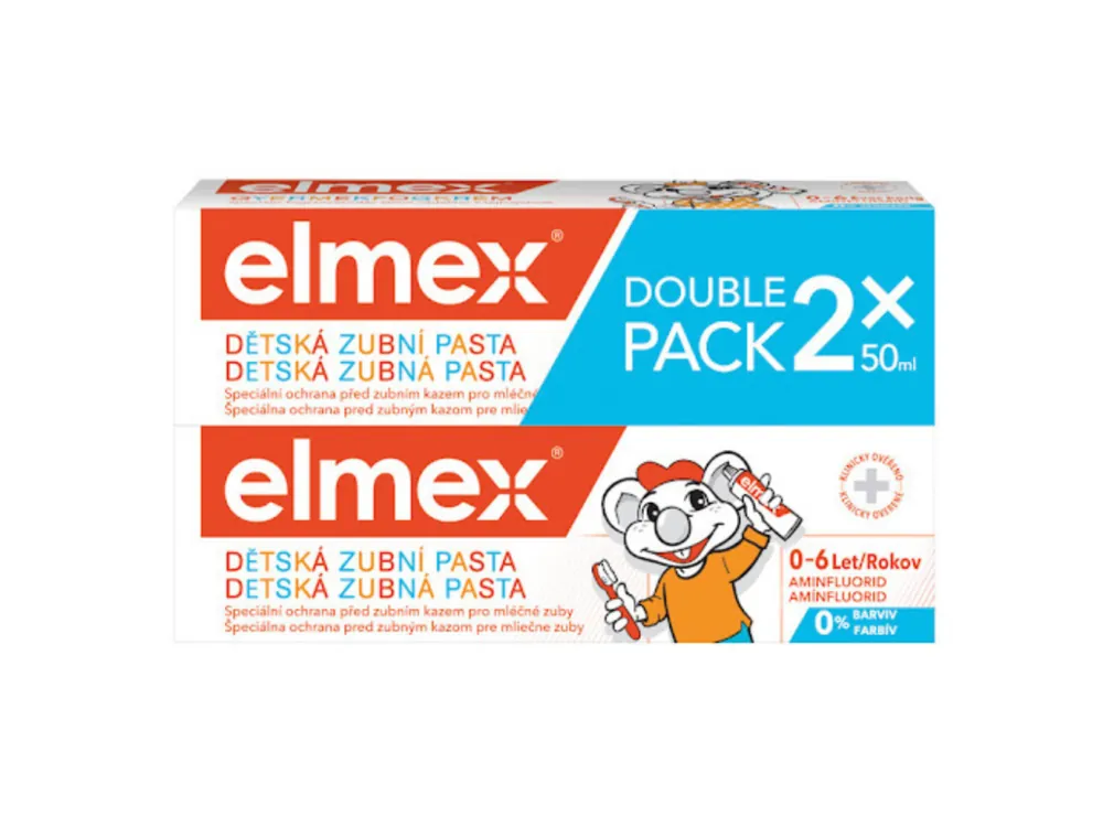Aktuální Elmex dětská zubní pasta 2 x 50 ml 0-6 let