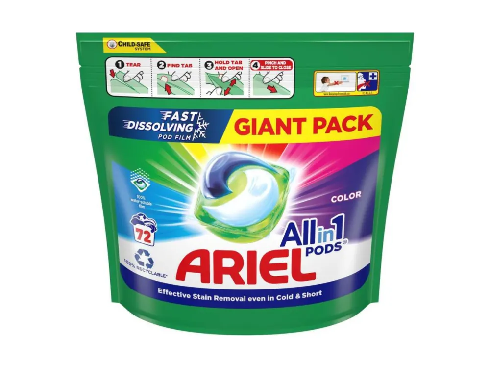 Akční Nabídka Ariel gelové kapsle 72 ks Color All in 1