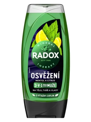 Radox sprchový gel 225 ml Men Osvěžení Mentol a citrus 3v1 Aktuální