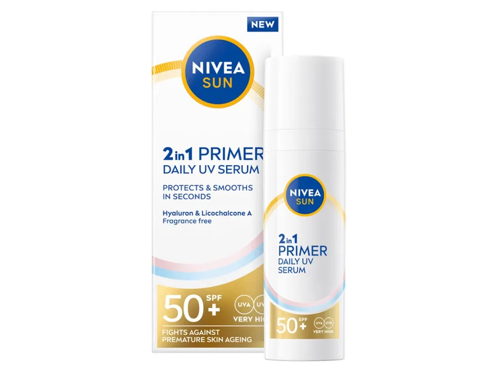 Bezpečná Platba Nivea Sun Primer pleťové sérum 2v1 SPF 50+ 30 ml