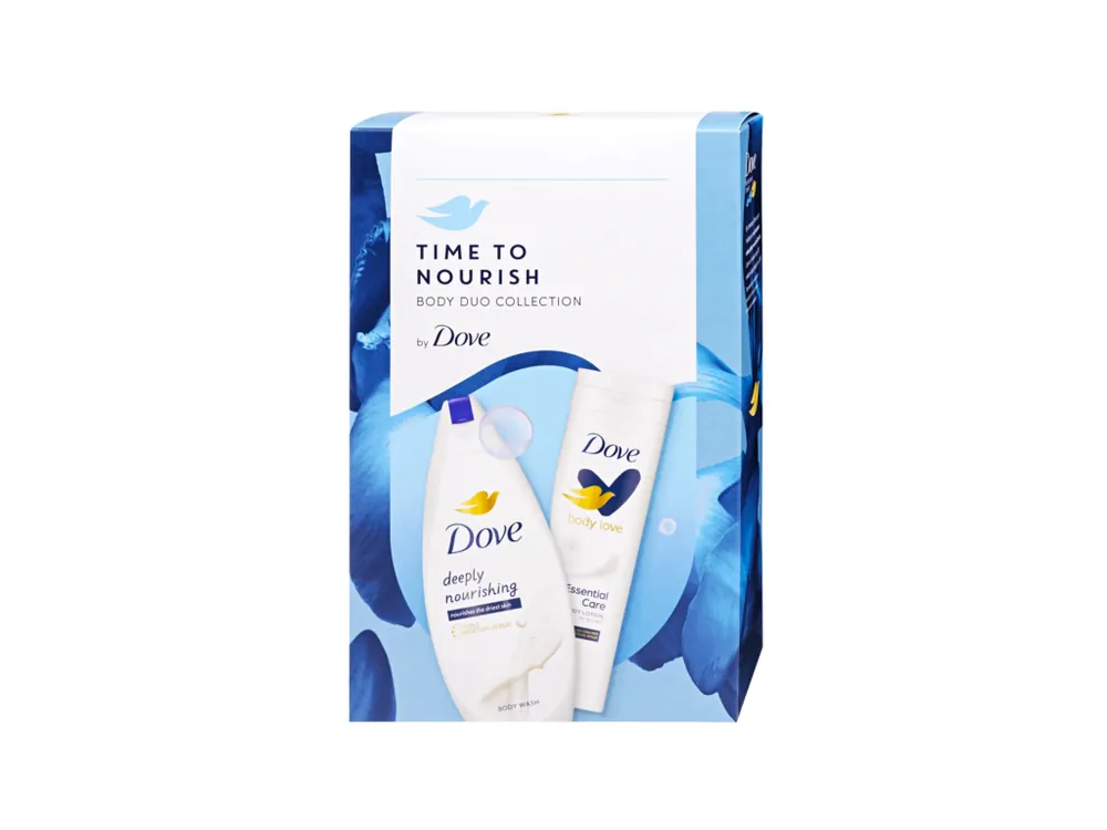 Originální Dove dárková sada Time To Nourish (sprchový gel 250 ml + tělové mléko 250 ml)