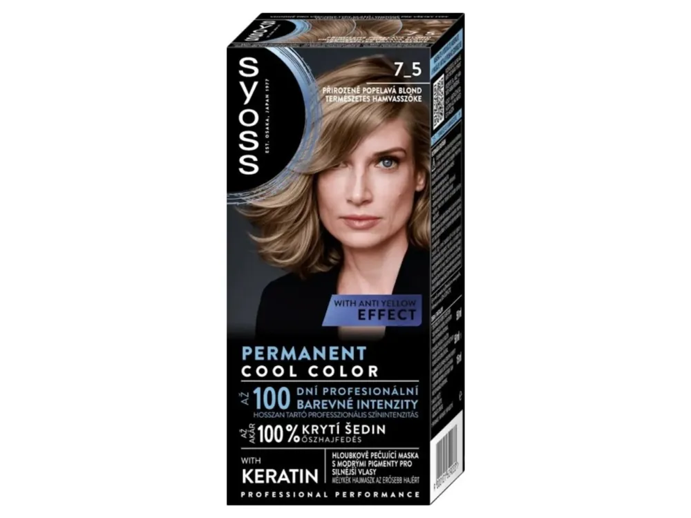 Syoss barva na vlasy Professional Performance 7-5 Přirozeně popelavá blond Kup Teď