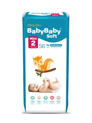 BabyBaby Soft plenky č. 2 Mini (3-6 kg) 56 ks Nejlepší Cena