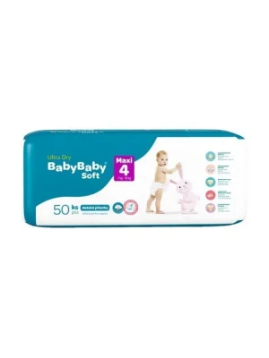 Rychlé Dodání BabyBaby Soft plenky č. 4 Maxi (7-18 kg) 50 ks