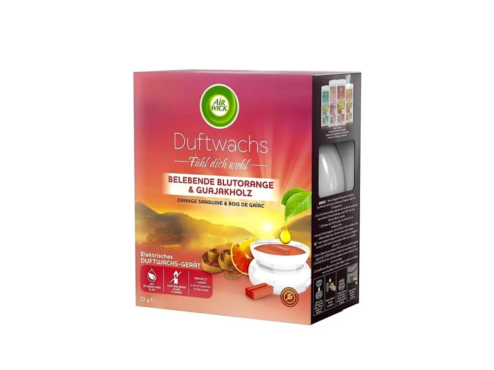 Pouze Dnes Air Wick Wax Melt Complete strojek + vosk vůně Blood Orange & Guaiac Wood 22 g