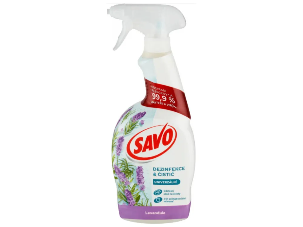 Sezónní Sleva Savo univerzální dezinfekční sprej bez chloru 700 ml Levandule
