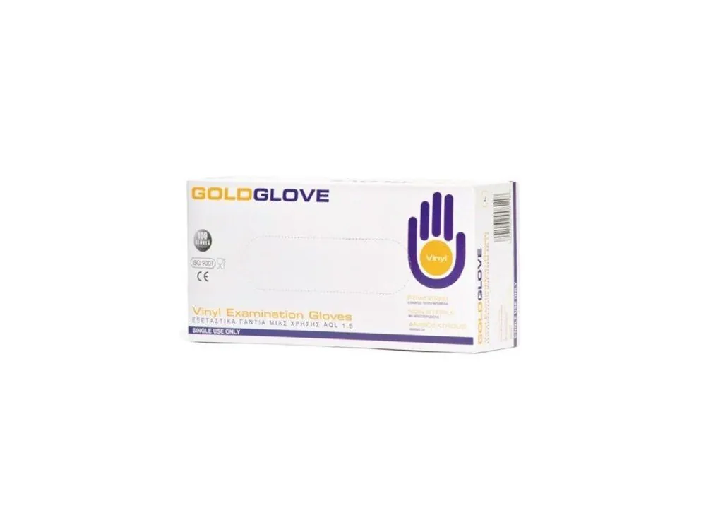 Autentický GoldGlove vinylové rukavice 100 ks - vel. S