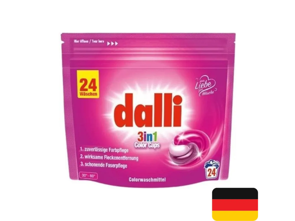 Novinka Dalli gelové kapsle 24 ks 3v1 Color 636 g