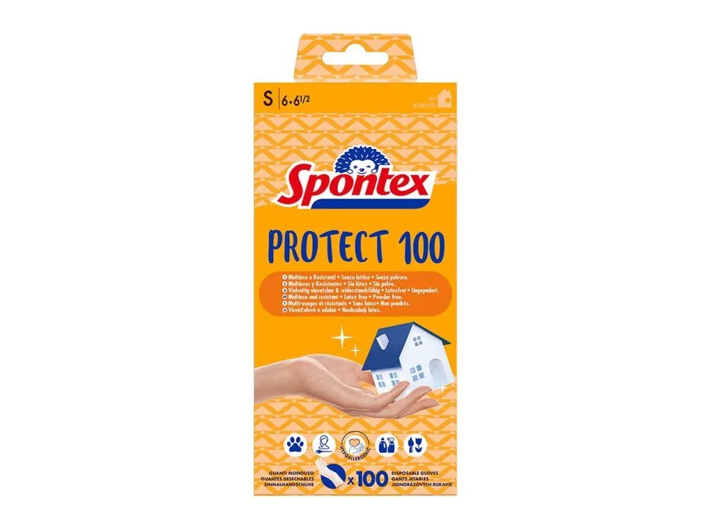 Sleva Spontex vinylové rukavice 100 ks vel. S Protect 100