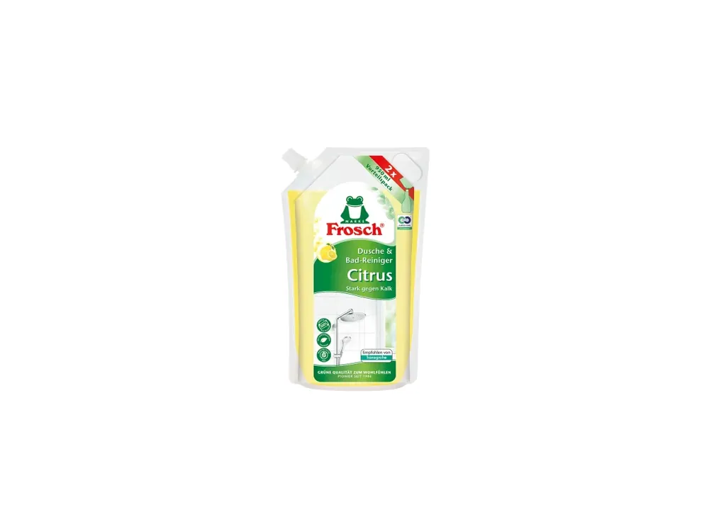 Vysoce Kvalitní Frosch čistič na sprchy a koupelny náhradní náplň 950 ml Citrus