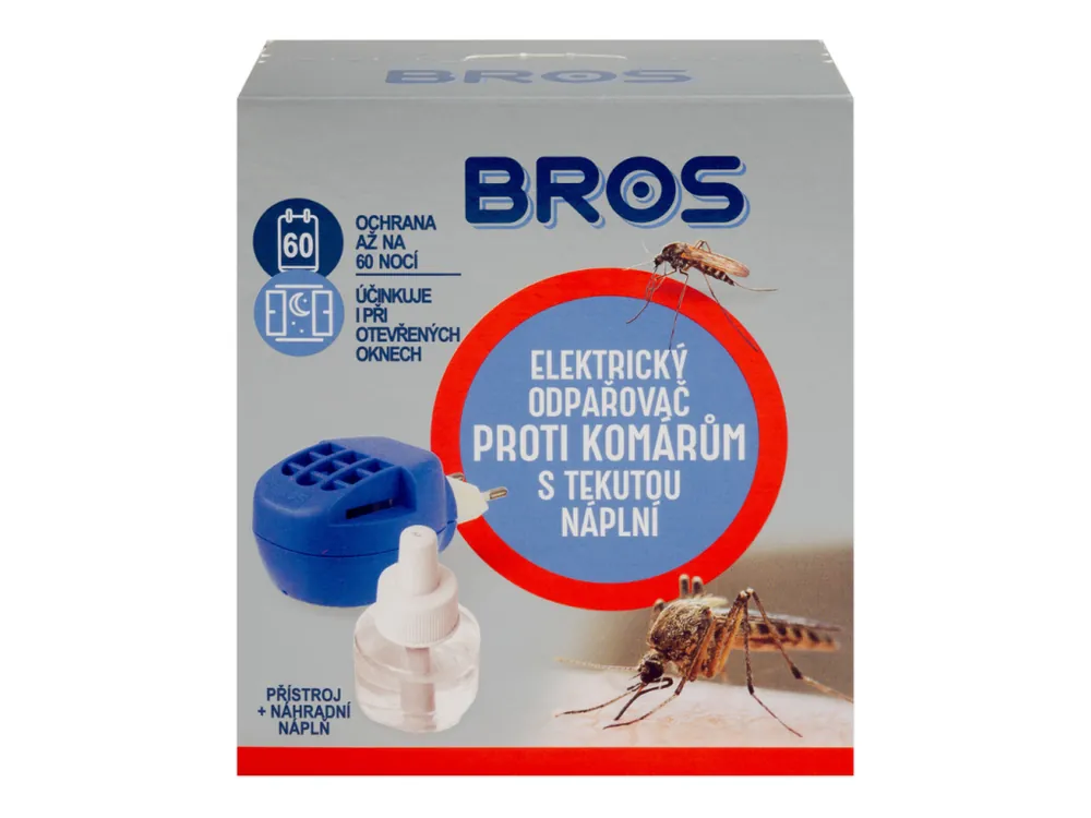 Bros elektrický odpařovač proti komárům + náplň 40 ml Oblíbený