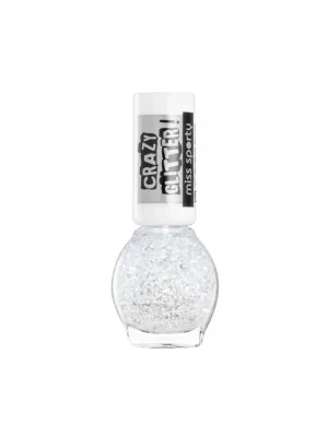 Miss Sporty lak na nehty 7 ml Crazy Glitter 040 stříbrný třpyt Originální