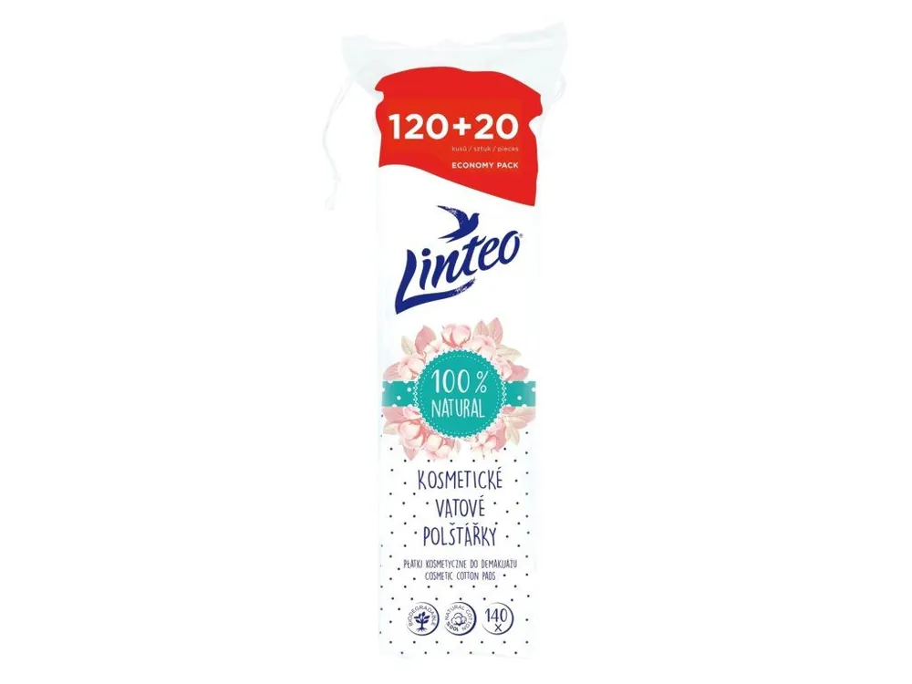 Linteo vatové kosmetické tampony 140 ks Rychlé Dodání