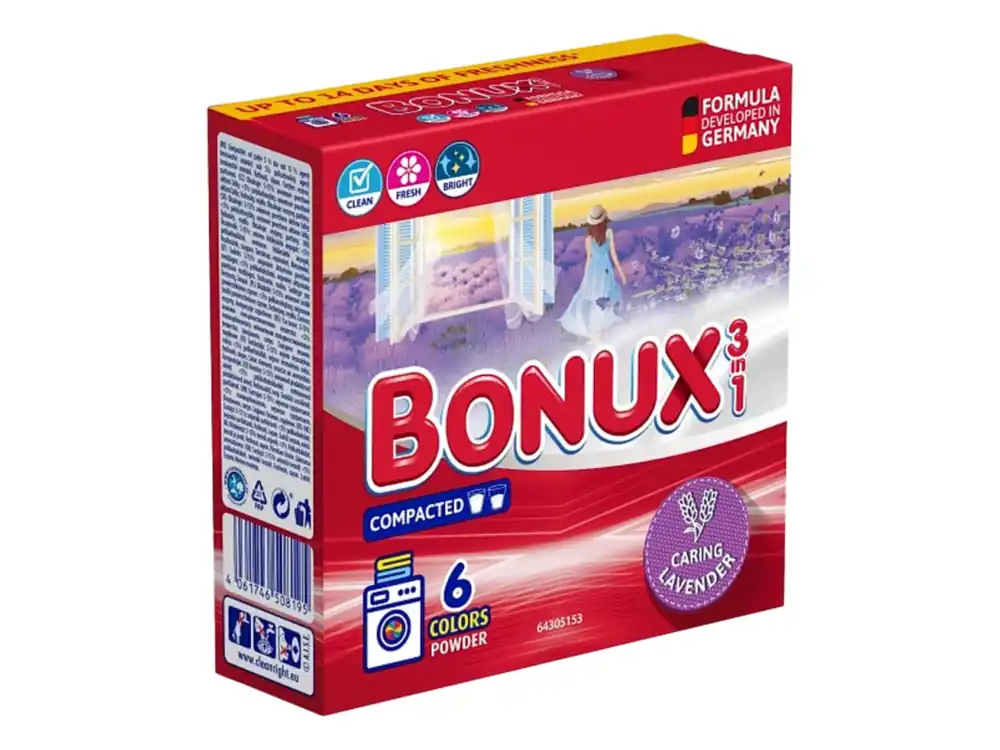 Bonux 3v1 prací prášek 6 dávek Color Lavander 0,39 kg Must-Have