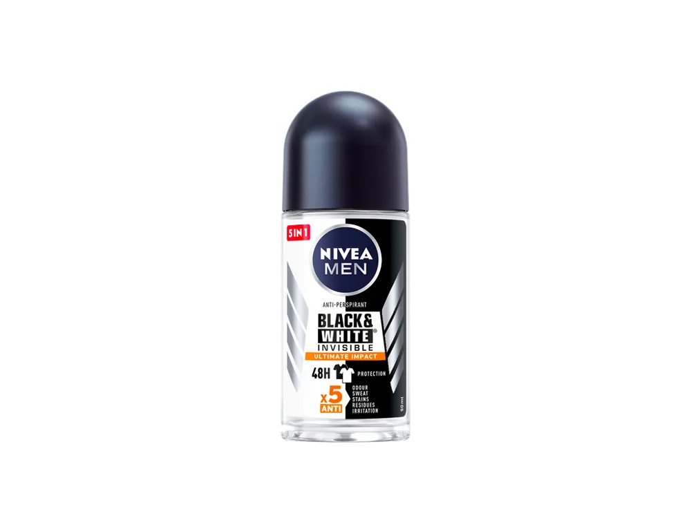 Zlevněný Nivea Men antiperspirant roll-on 50 ml Invisible Black & White Ultimate Impact