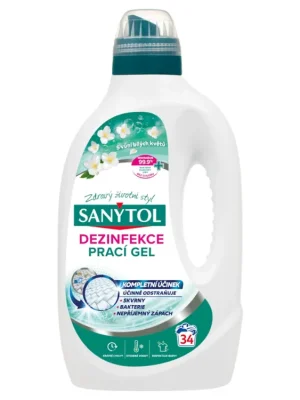 Oblíbený Sanytol prací gel 34 dávek Dezinfekce s vůní bílých květů 1,7 l