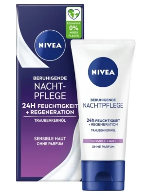 Nivea noční krém 50 ml Regenerační a zklidňujícíCitlivá pleť Bezpečná Platba