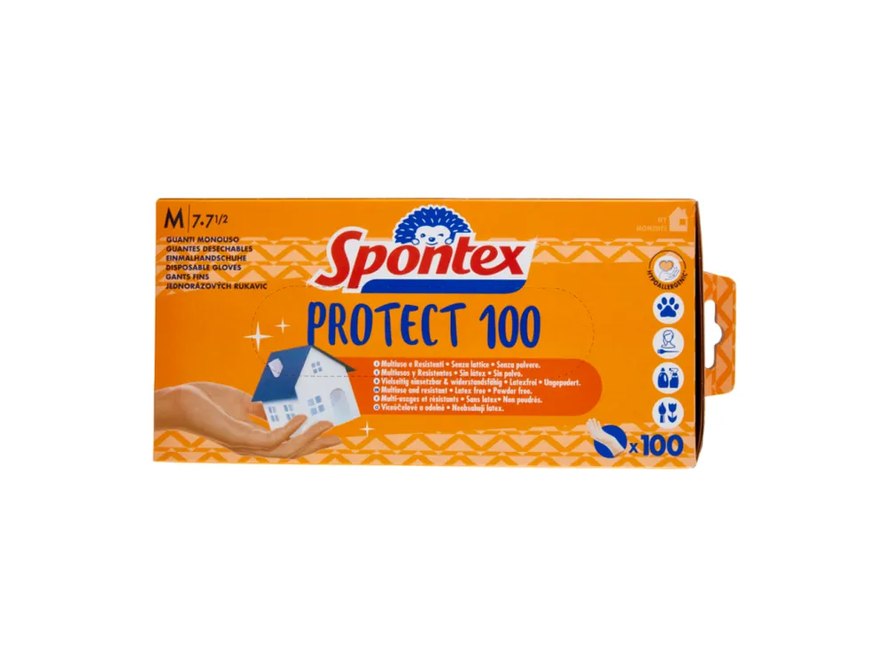 Spontex vinylové rukavice 100 ks vel. M Protect 100 Oblíbený