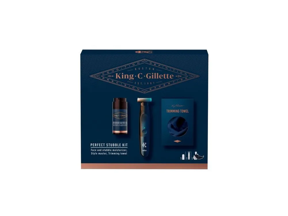 King C. Gillette dárková sada (zastřihovač + krém po holení + plášť na holení) Expresní Doručení