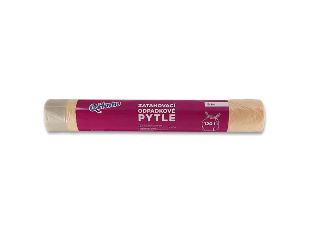 Q-Home zatahovací pytle na odpadky 120 l 70x100 cm 8 ks Sezónní Sleva