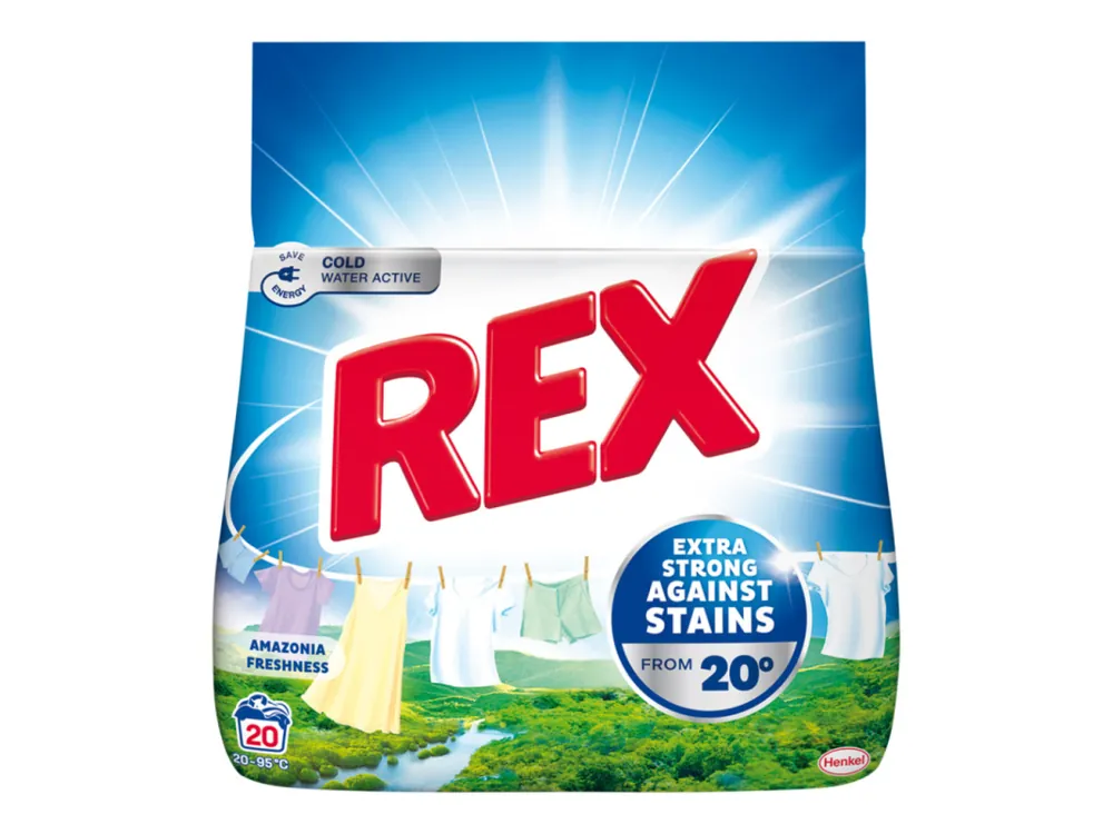 Nejprodávanější Rex prací prášek 20 dávek Universal Amazonia Freshness 1,1 kg
