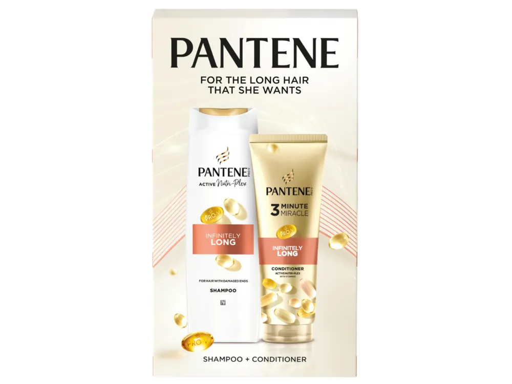 Pantene dárková sada Infinitely Long (šampon 400 ml + balzám 220 ml) Akční Nabídka