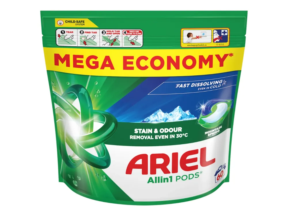 Ariel gelové kapsle 60 ks Mountain Spring All in 1 Top Prodej