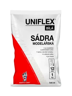 Rychlé Dodání Uniflex modelářská sádra bílá 1 kg
