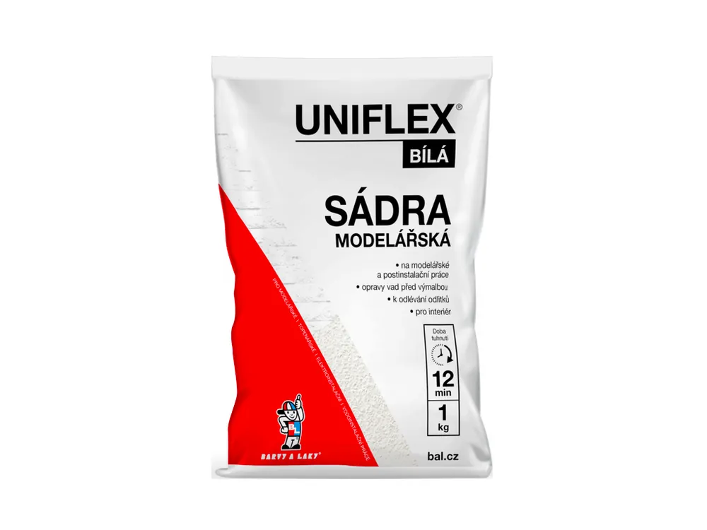 Rychlé Dodání Uniflex modelářská sádra bílá 1 kg