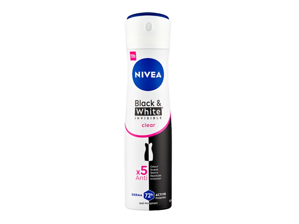 Dokud Zásoby Vydrží Nivea antiperspirant sprej 150 ml Invisible Black & White Clear