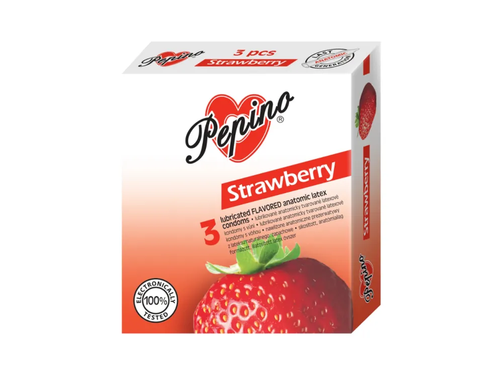 Pepino kondomy 3 ks Jahoda Akční Nabídka