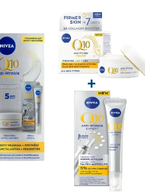 Nivea sada Q10 Anti-Wrinkle Power (denní krém 50 ml Q10 + sérum 15 ml Q10) Nová Kolekce