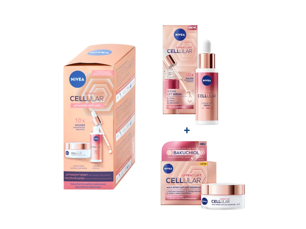 Nivea sada Cellular Expert Lift (denní krém 50 ml SPF30 + sérum 30 ml) Nejlepší Cena