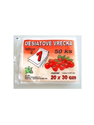 Mikrotenové sáčky velikost č. 1 - 20 x 30 cm 50 ks Rychlé Dodání