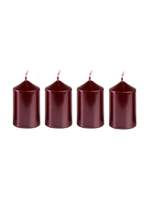Doprava Zdarma Bony adventní svíčky 4 ks 40x65 mm Bordó Metalické