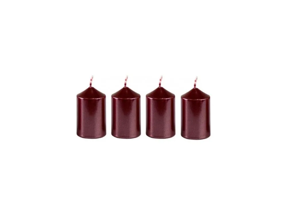 Doprava Zdarma Bony adventní svíčky 4 ks 40x65 mm Bordó Metalické