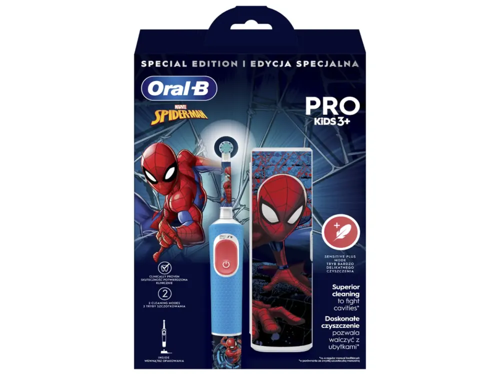 Oral-B elektrický zubní kartáček Kids Pro Spider-Man + cestovní pouzdro Omezená Nabídka