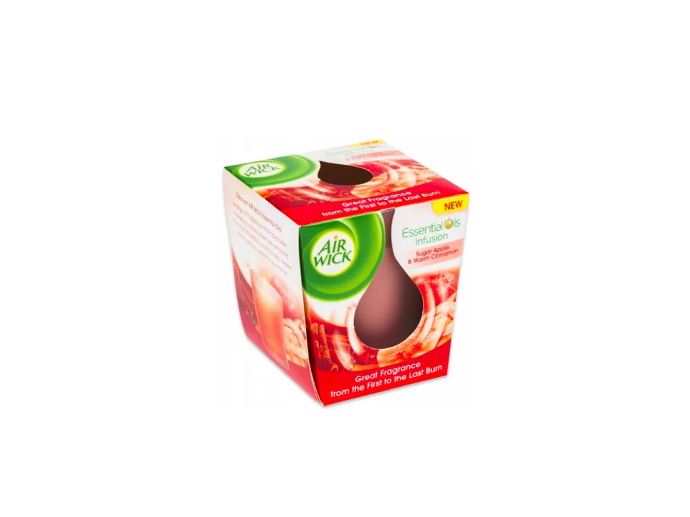 Air Wick svíčka 105 g Essential Oils Infusion Sugar Apple & Warm Cinnamon Přímo Od Výrobce