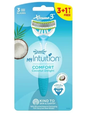 Wilkinson Sword dámský jednorázový holicí strojek Xtreme3 My Intuition 4 ks Comfort Coconut Delight Hit Sezóny