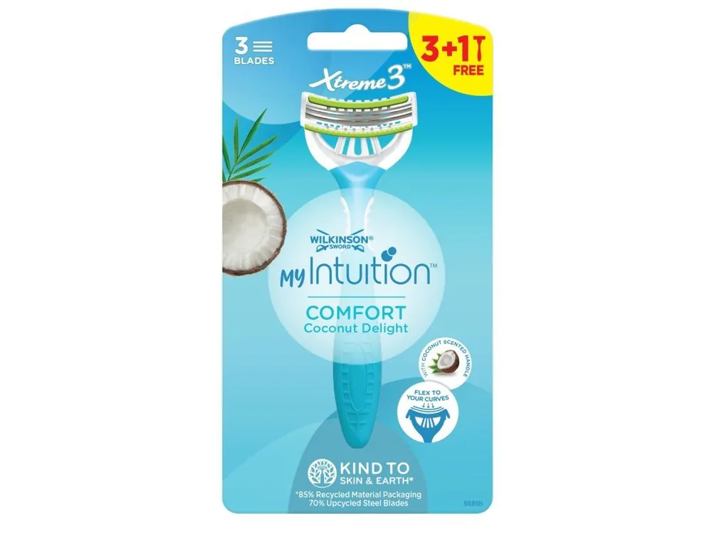 Wilkinson Sword dámský jednorázový holicí strojek Xtreme3 My Intuition 4 ks Comfort Coconut Delight Hit Sezóny