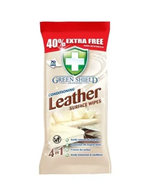 Green Shield čistící ubrousky na kůži 70 ks Leather Časově Omezené
