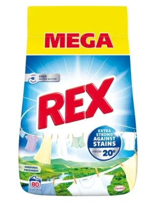Rex prací prášek 80 dávek Universal Amazonia Freshness 4,40 kg Ověřený