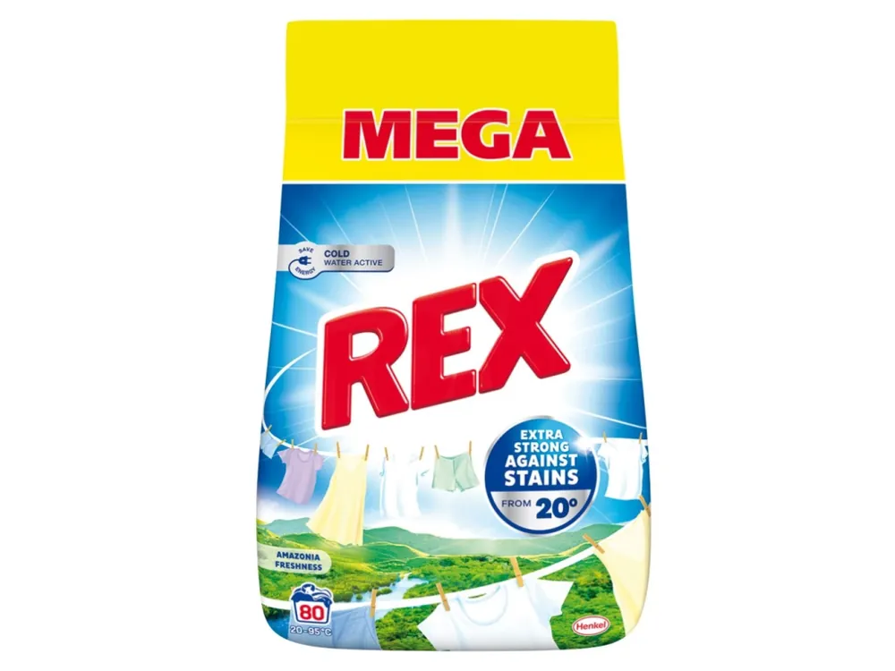 Rex prací prášek 80 dávek Universal Amazonia Freshness 4,40 kg Ověřený