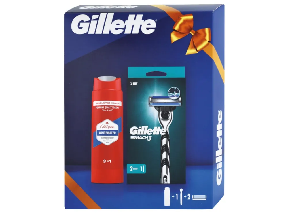 Objednat Nyní Gillette dárková sada Mach3 (strojek + 2 hlavice + sprchový gel Old Spice Whitewater)