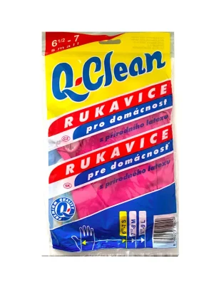 Q-Clean gumové rukavice S 6,5-7 Jen Po Omezenou Doba