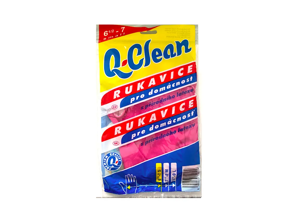 Q-Clean gumové rukavice S 6,5-7 Jen Po Omezenou Doba