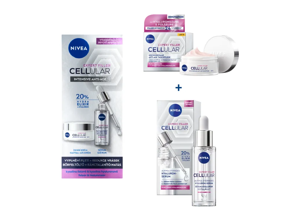 Aktuální Nivea sada Cellular Exper Filler (denní krém 50 ml + sérum 30 ml)